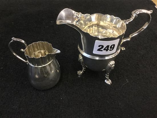 2 silver cream jugs